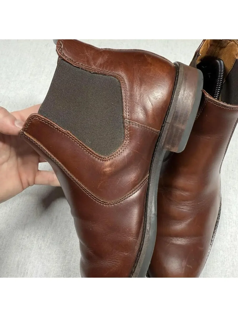 JOHNSTON & MURPHY‎ Chelsea Boots Men Sz 8M Brown Leather Comfort Chukka Shoes